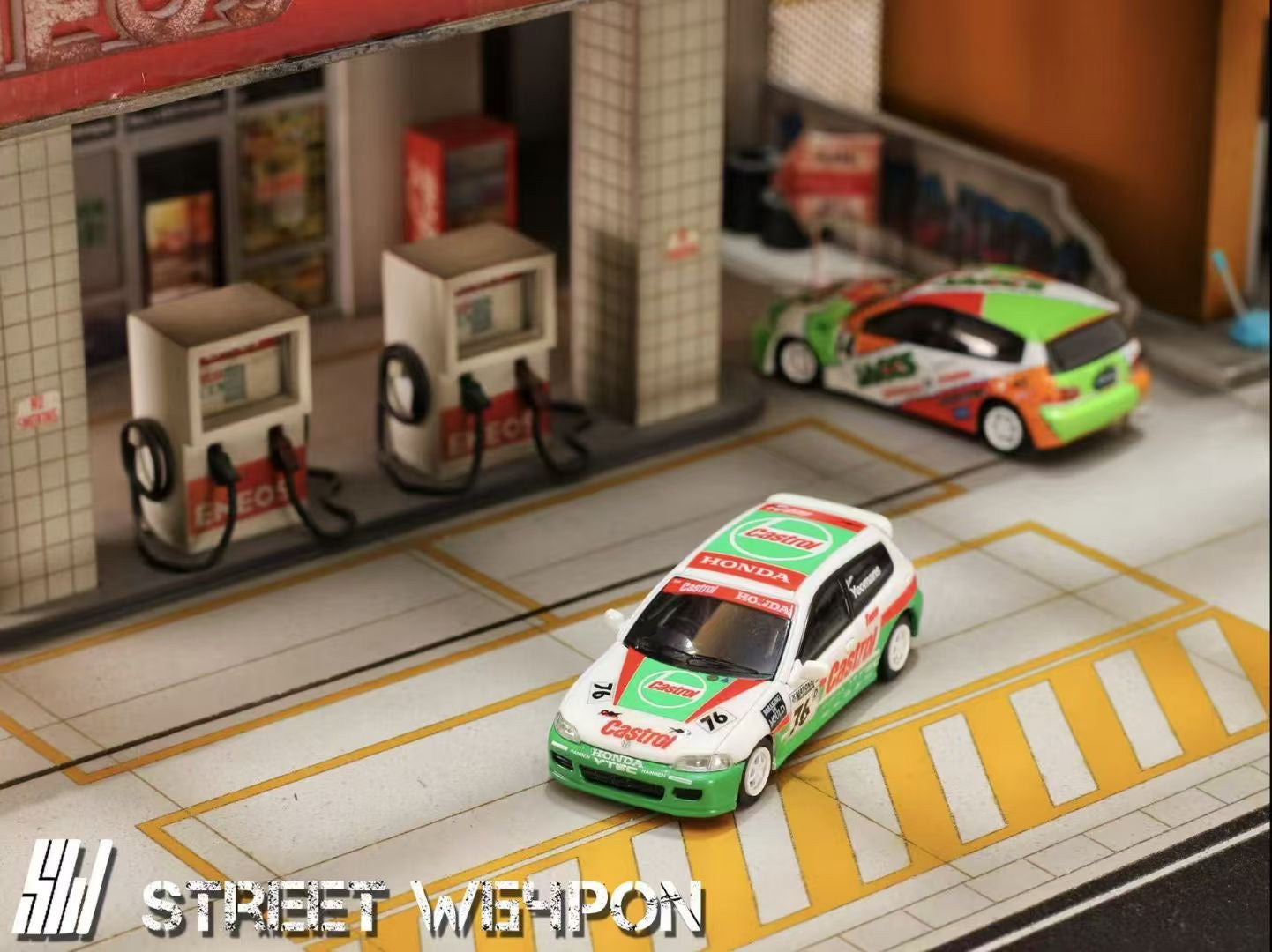 Street Weapon 1:64 Honda CIVIC EG6 Castrol #76 Edition (Car B in the photo)
