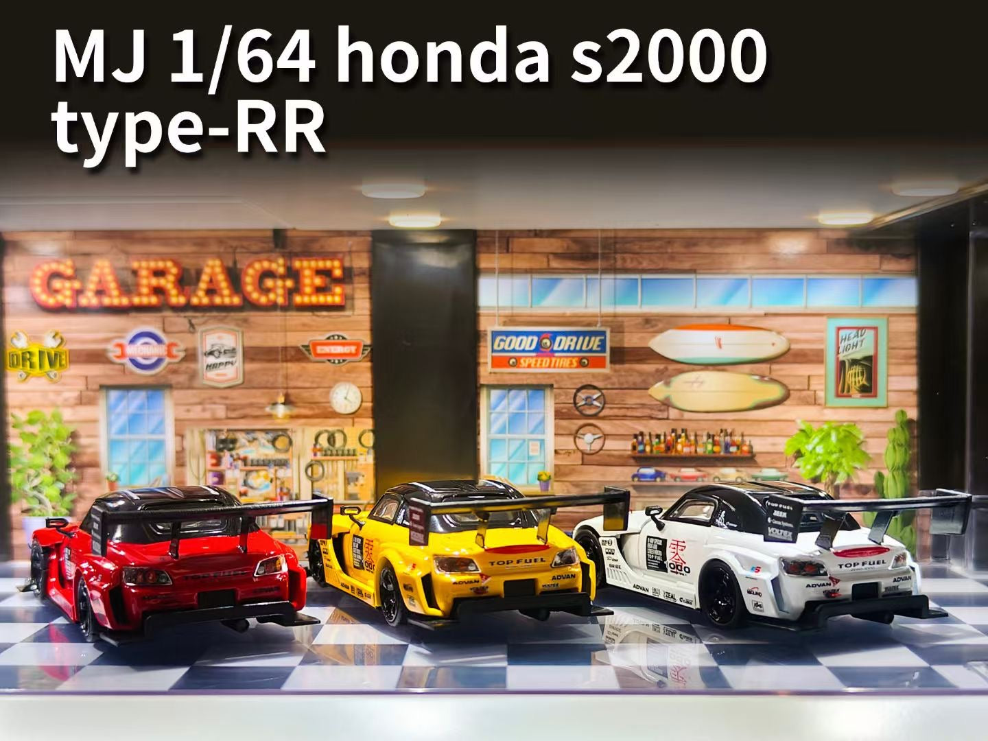 [Premium Resin Model] MJ Model 1:64 Honda S2000 AP1 Top Fuel Type-RR Custom White