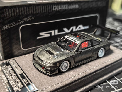 Mortal 1:64 Nissan Silvia S14 GT-Spec V2 SEIJI Ookawara Titanium Grey (With Extra Set of  Silver Wheels) in Premium Box Packaging - Chinese Customised Version
