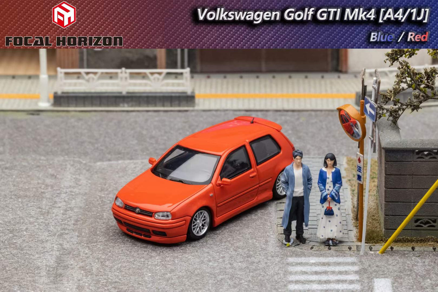 Focal Horizon 1:64 Volkswagen Golf GTI MK4 Orange Red with Openable Engine Hood