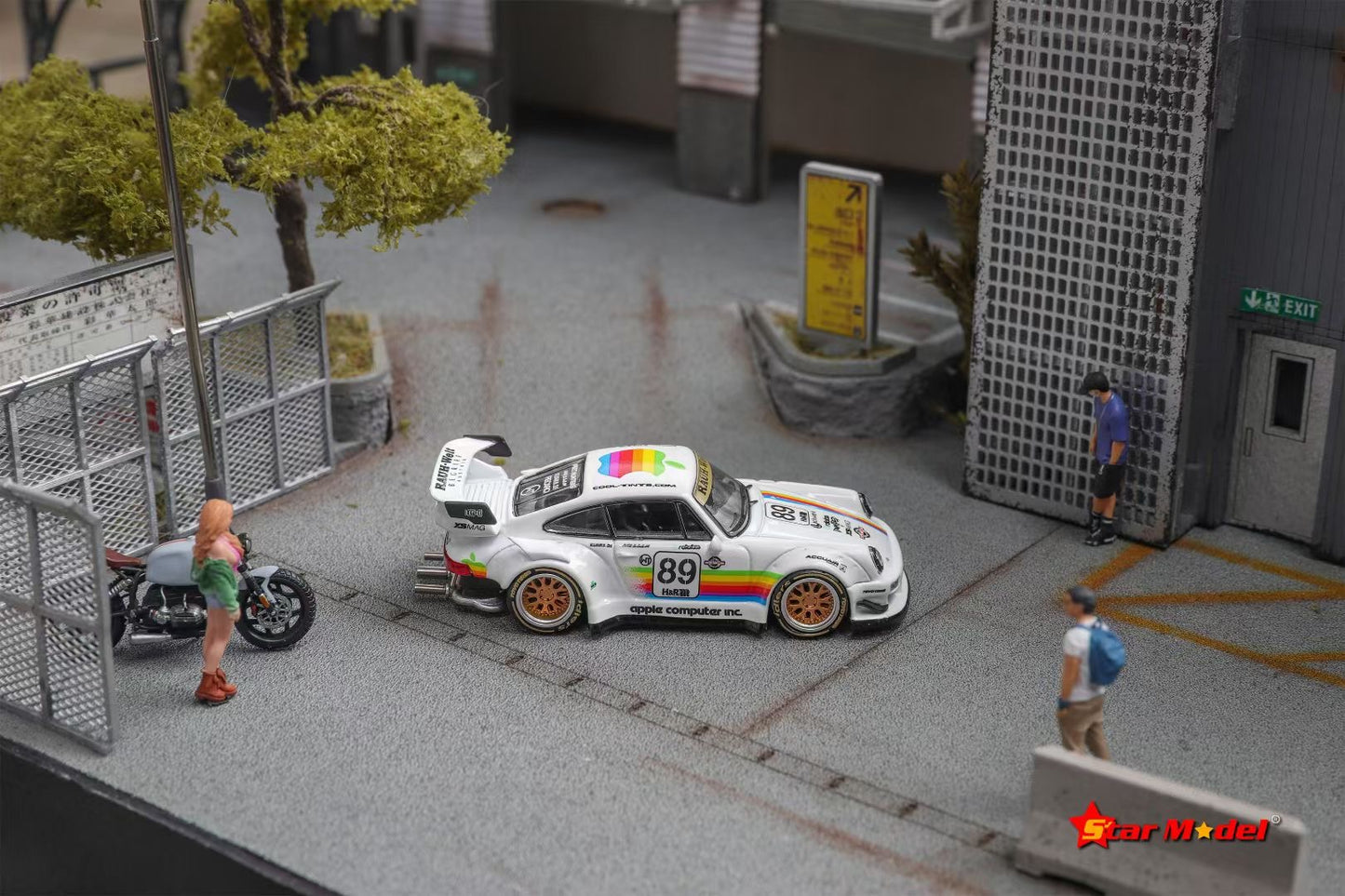 Star Model 1:64 Porsche RWB 930 GT Wing Spoiler White Apple #89 Limited 999 Pieces