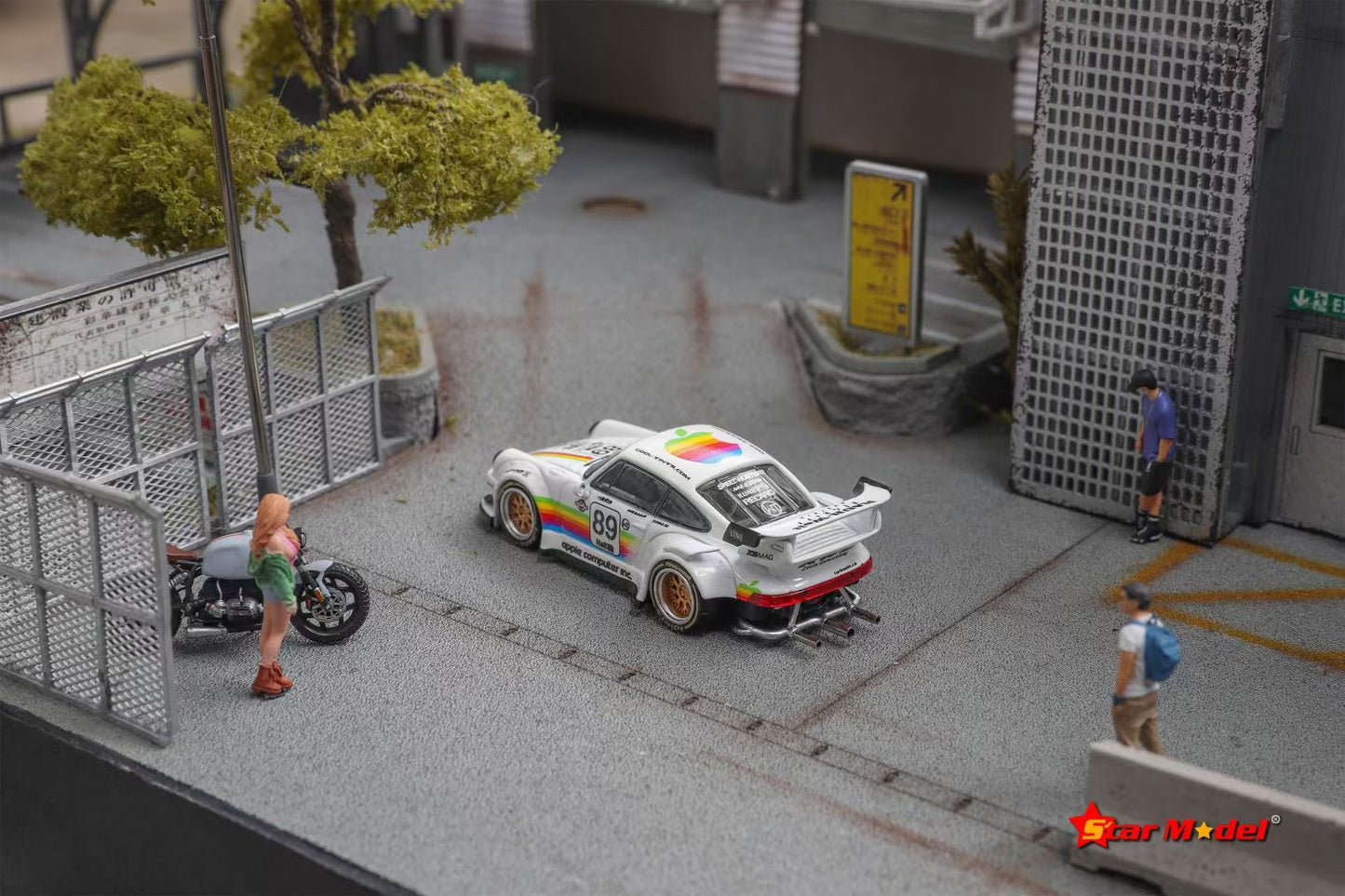 Star Model 1:64 Porsche RWB 930 GT Wing Spoiler White Apple #89 Limited 999 Pieces