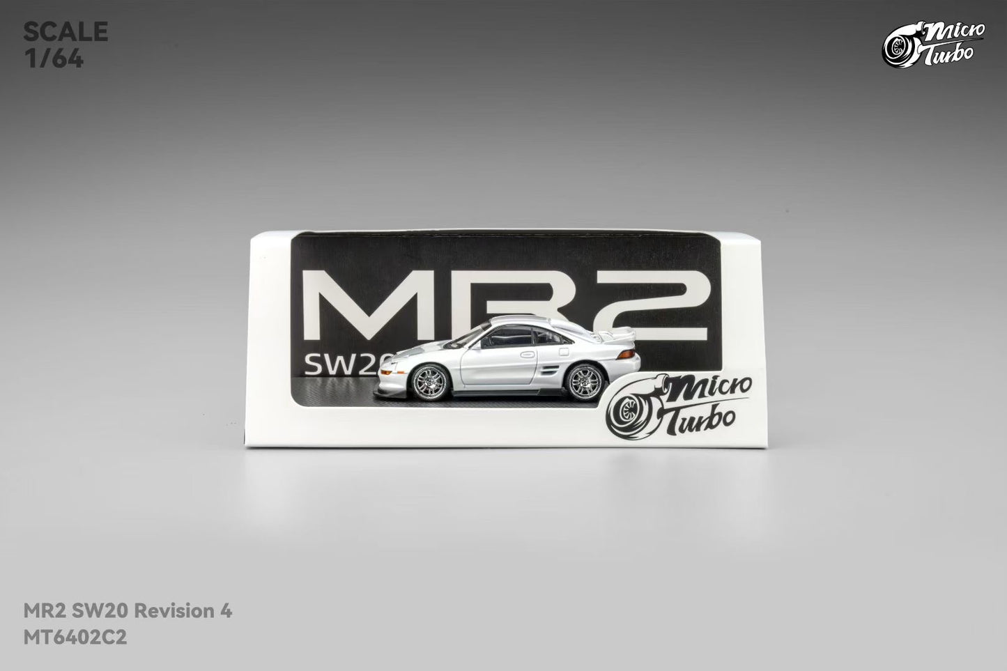 Micro Turbo 1:64 Toyota MR2 SW20 Revision 4 Metallic White Foldable Head Lights
