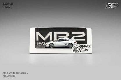Micro Turbo 1:64 Toyota MR2 SW20 Revision 4 Metallic White Foldable Head Lights
