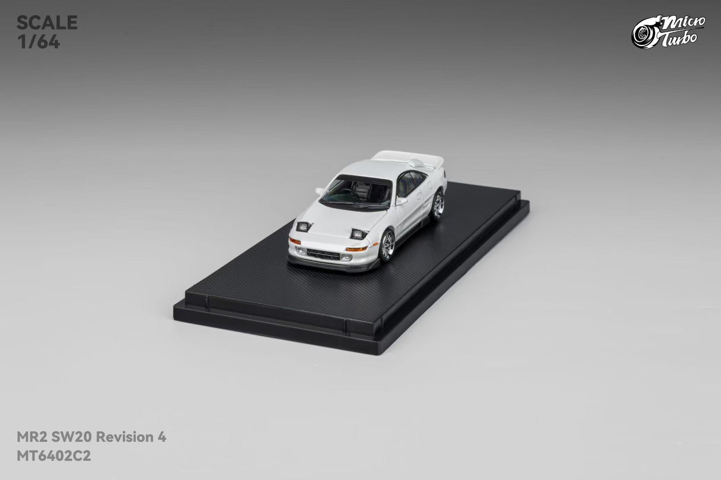 Micro Turbo 1:64 Toyota MR2 SW20 Revision 4 Metallic White Foldable Head Lights
