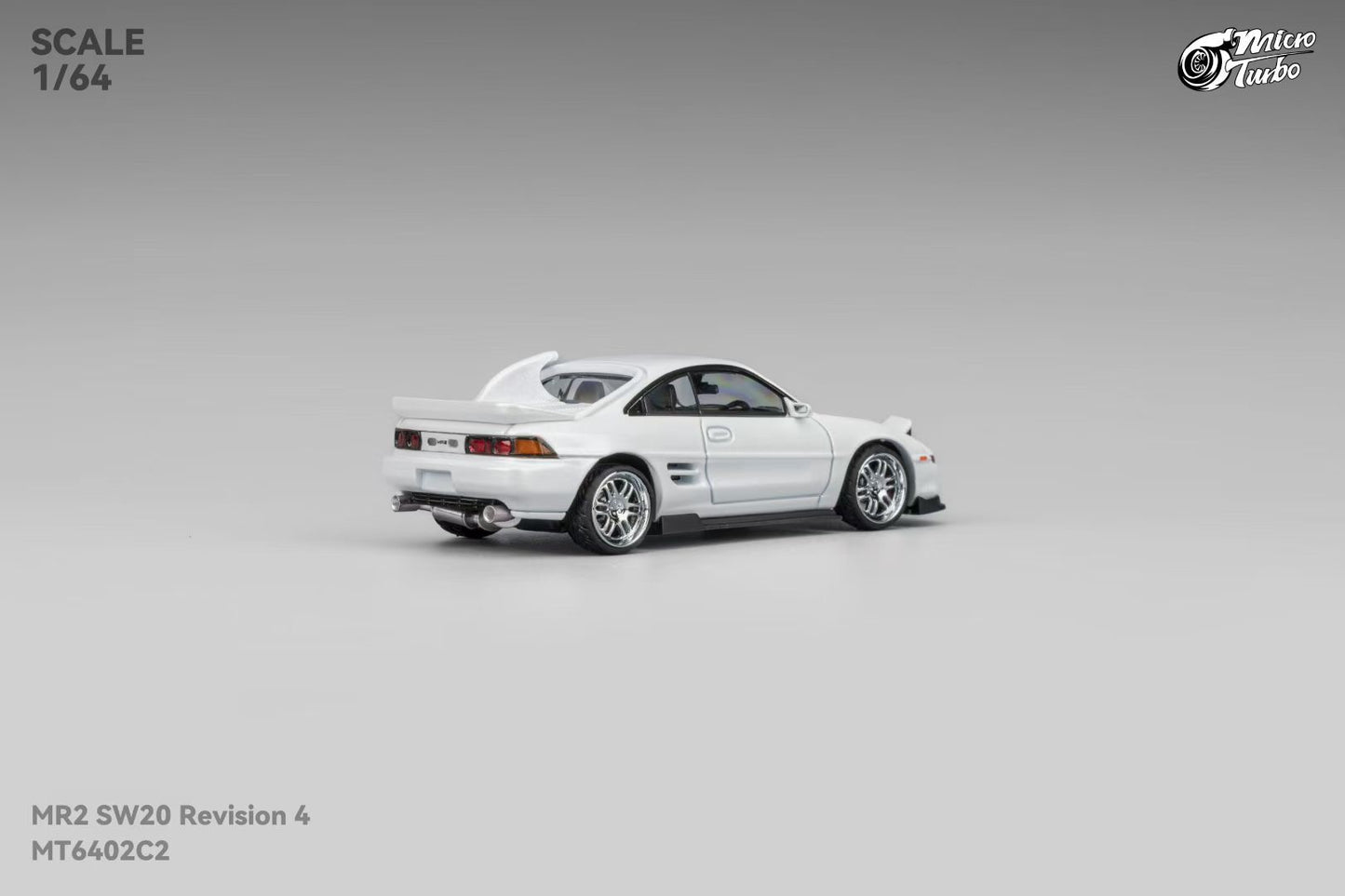 Micro Turbo 1:64 Toyota MR2 SW20 Revision 4 Metallic White Foldable Head Lights