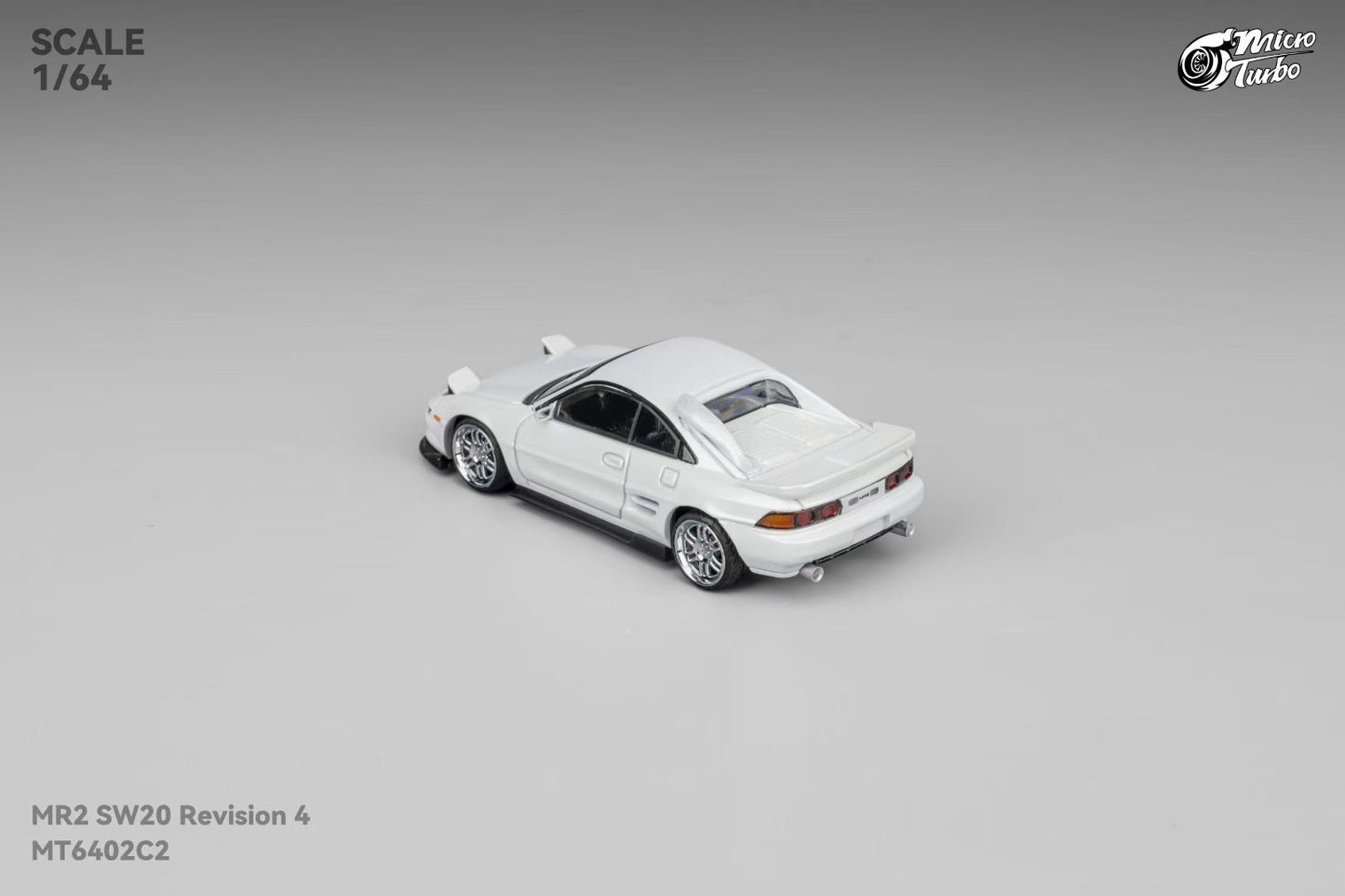 Micro Turbo 1:64 Toyota MR2 SW20 Revision 4 Metallic White Foldable Head Lights