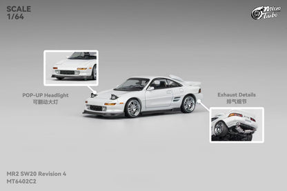 Micro Turbo 1:64 Toyota MR2 SW20 Revision 4 Metallic White Foldable Head Lights