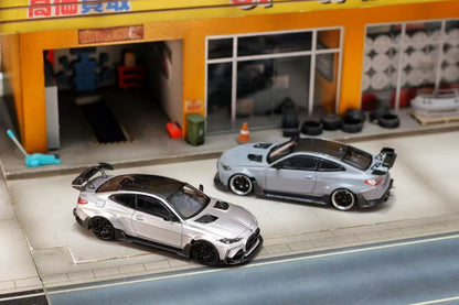 Street Weapon 1:64 BMW M4 G82 Adro Body Kit Custom Silver (Limited 500 Pieces)