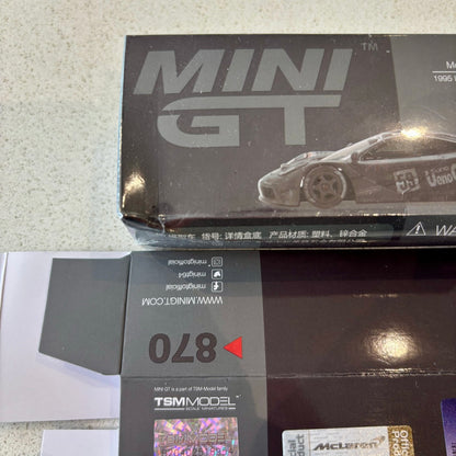 (Damaged Box with Replacement) Mini GT 1:64 McLaren F1 GTR #59 1995 Le Mans 24Hr Winner Post-Race Weathered (MGT00870-CH)