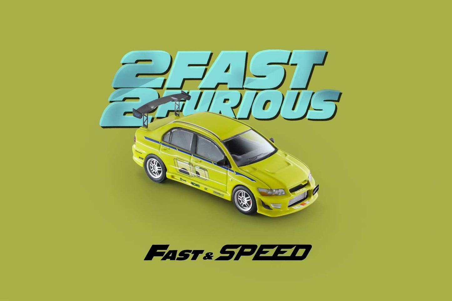 Fast Speed 1:64 Mitsubishi Lancer Evolution 7 EVO VII Fast and Furious Green with Paul Walker Brian O'Conner Figure