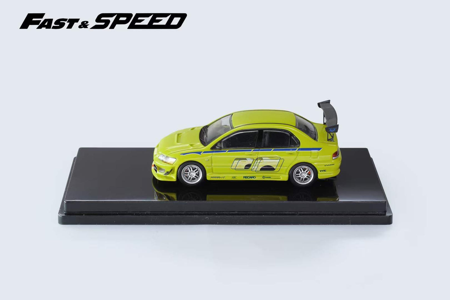 Fast Speed 1:64 Mitsubishi Lancer Evolution 7 EVO VII Fast and Furious Green with Paul Walker Brian O'Conner Figure