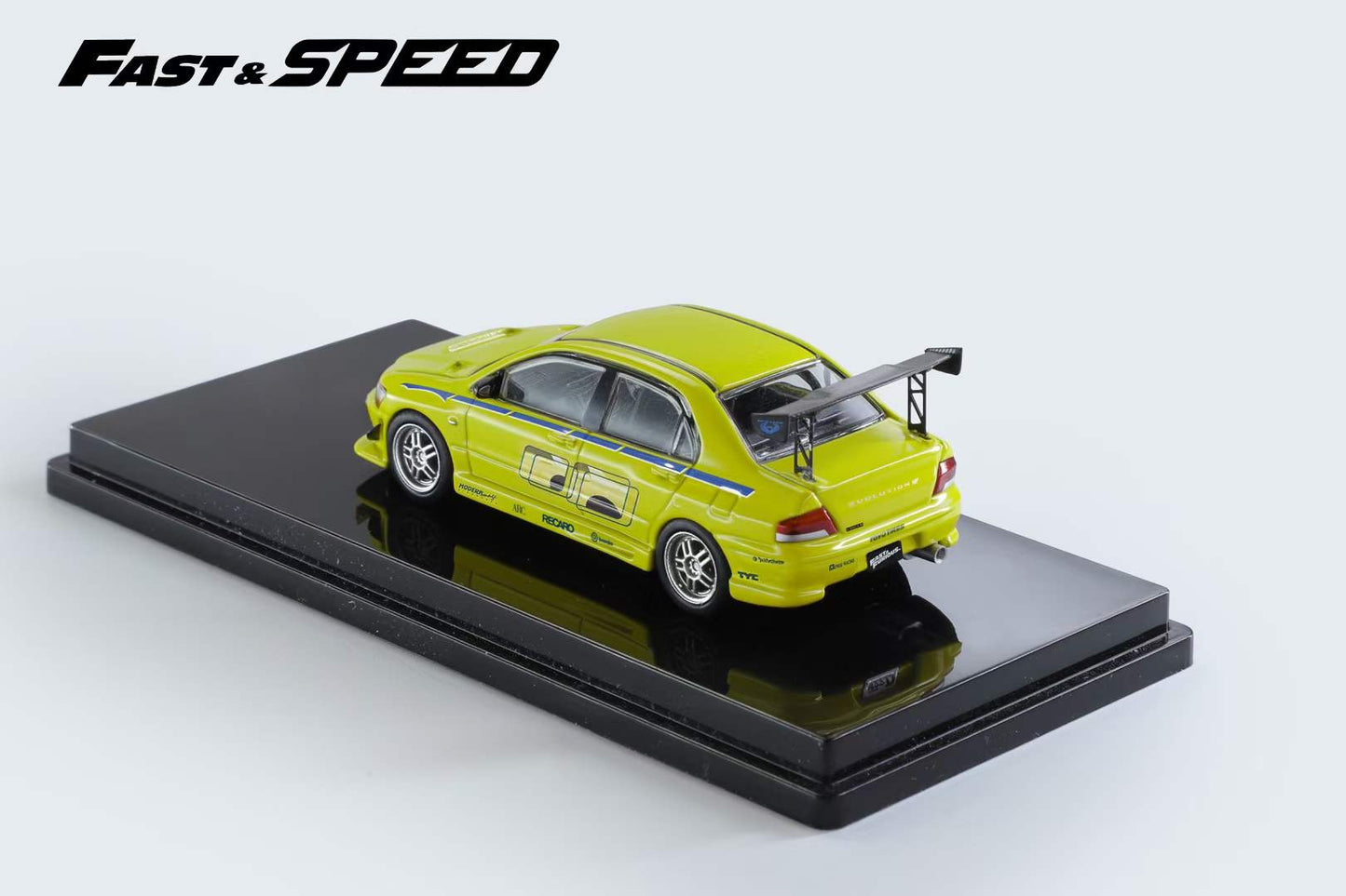Fast Speed 1:64 Mitsubishi Lancer Evolution 7 EVO VII Fast and Furious Green with Paul Walker Brian O'Conner Figure
