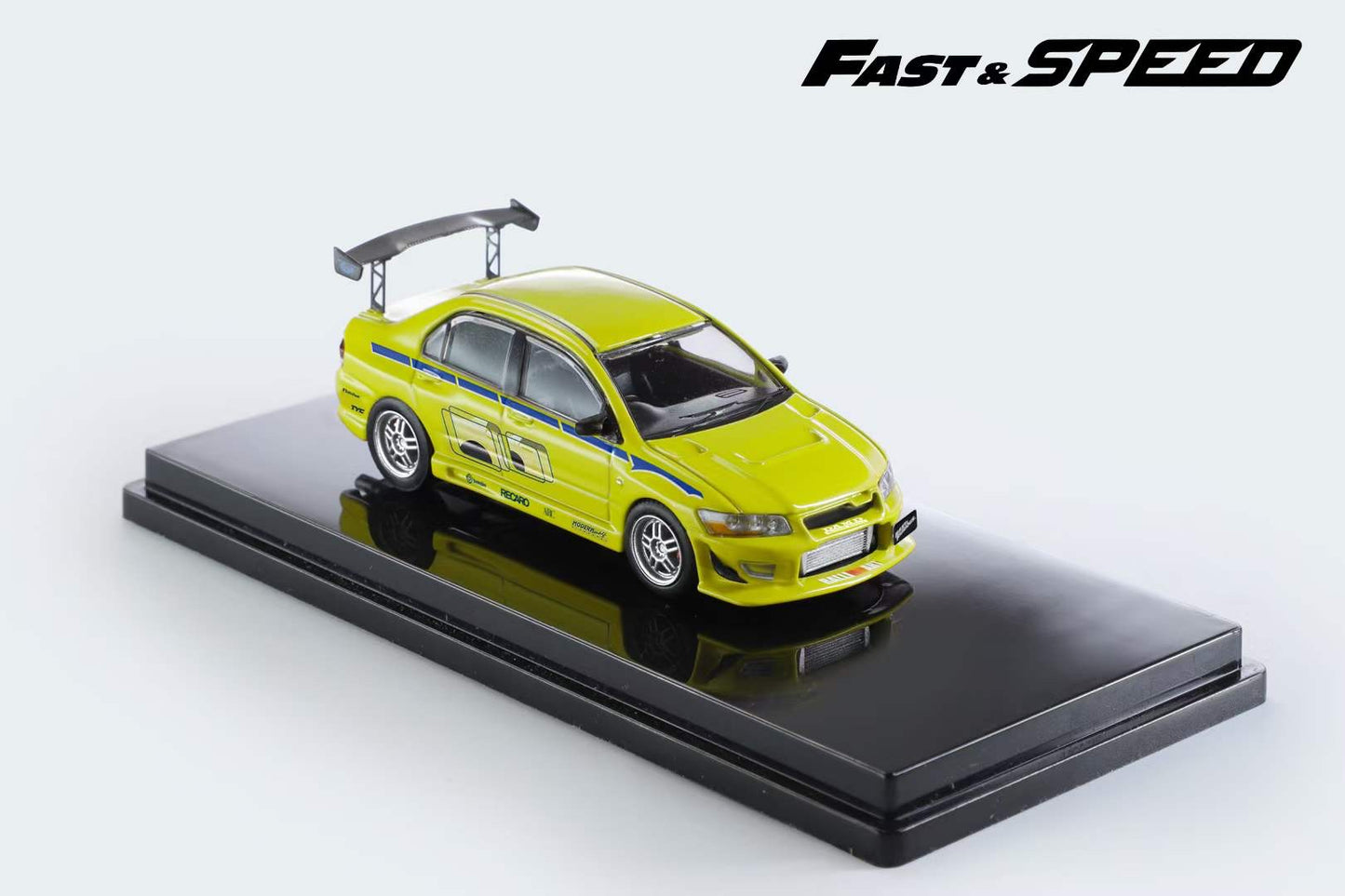 Fast Speed 1:64 Mitsubishi Lancer Evolution 7 EVO VII Fast and Furious Green with Paul Walker Brian O'Conner Figure