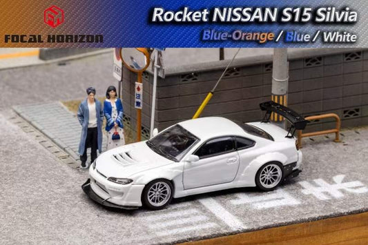 Focal Horizon 1/64 Nissan Silvia S15 Pandem Rocket Bunny GT Wing White