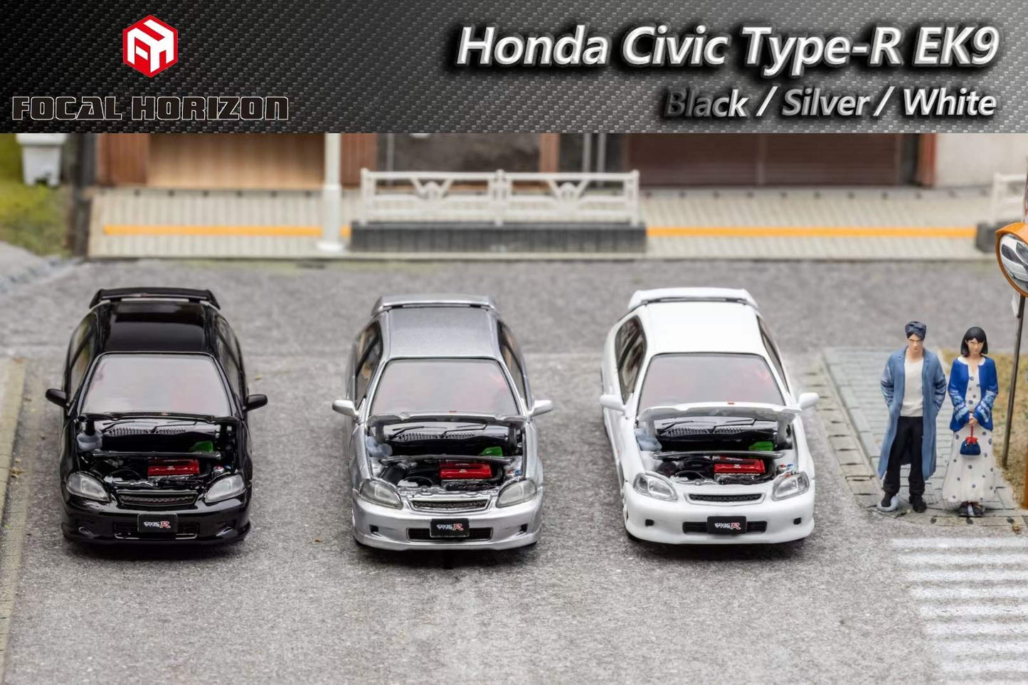 Focal Horizon 1/64 Honda CIVIC Type R EK9 Silver with Openable Engine Hood