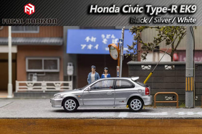 Focal Horizon 1/64 Honda CIVIC Type R EK9 Silver with Openable Engine Hood