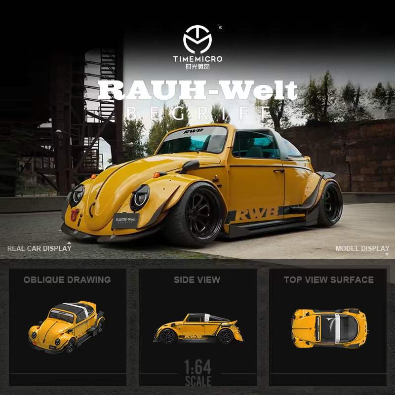 Time Micro 1:64 Volkswagen Beetle RWB Yellow