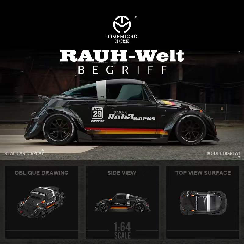 Time Micro 1:64 Volkswagen Beetle RWB Black