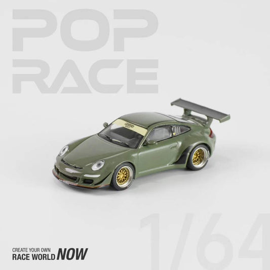 POP RACE 1/64 Porsche RWB 997 Dark Green (PR640063)
