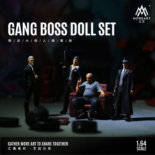MoreArt 1:64 Gang Boss Doll Set God Father Diorama 4 Figures Set