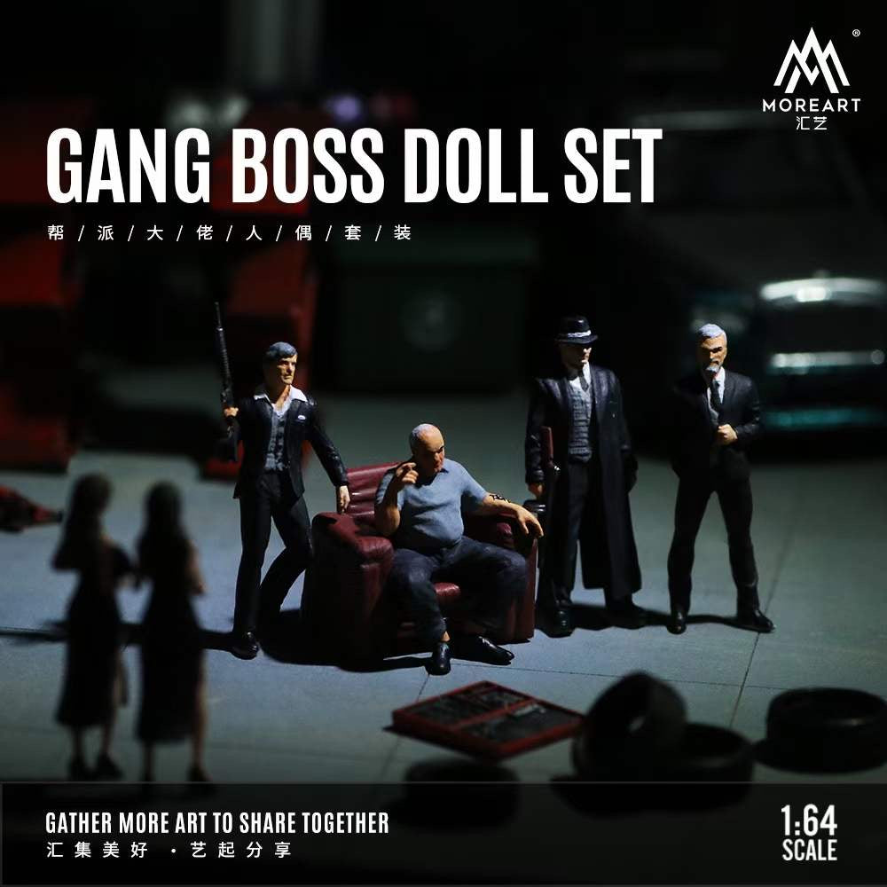 MoreArt 1:64 Gang Boss Doll Set God Father Diorama 4 Figures Set