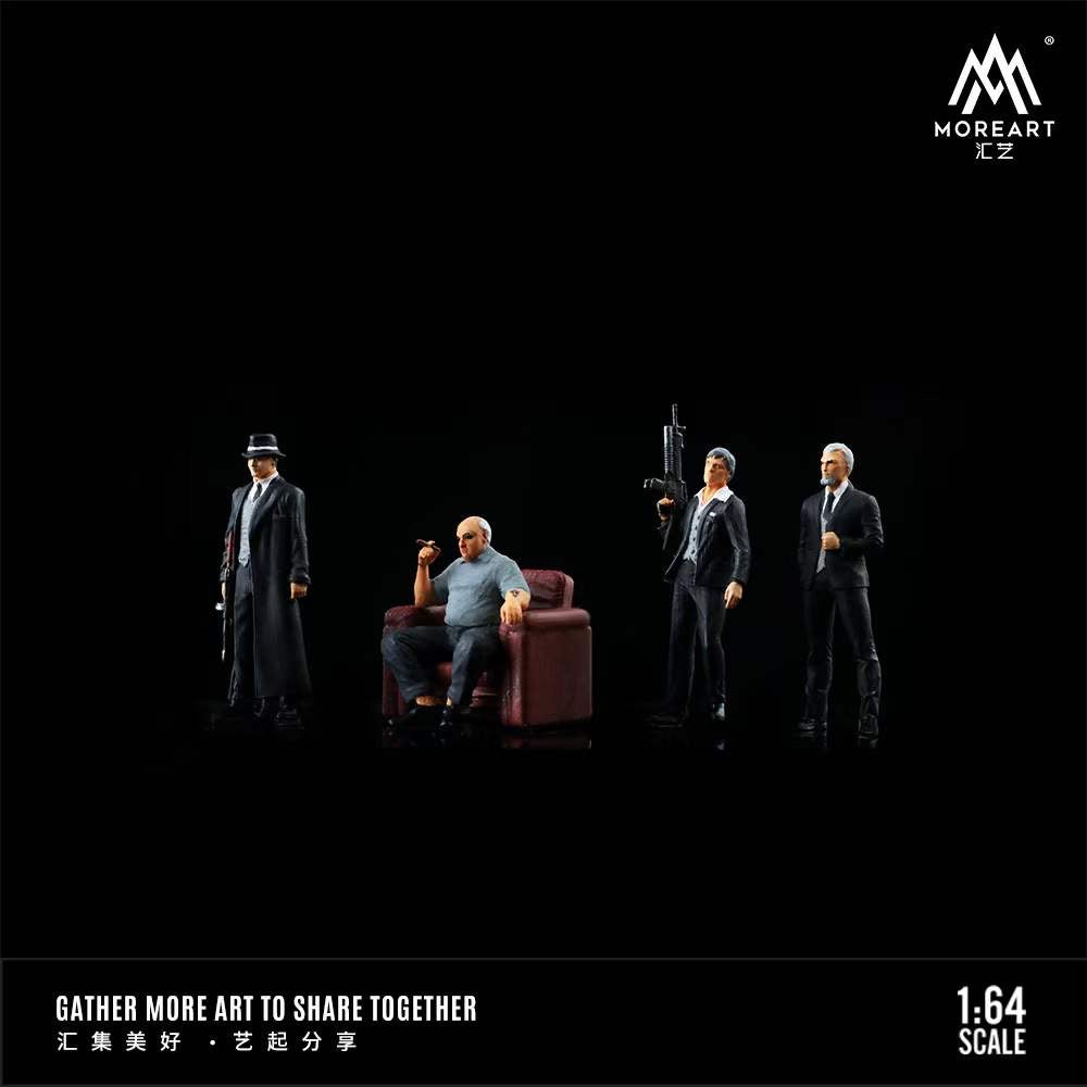 MoreArt 1:64 Gang Boss Doll Set God Father Diorama 4 Figures Set
