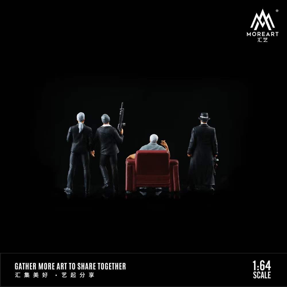 MoreArt 1:64 Gang Boss Doll Set God Father Diorama 4 Figures Set