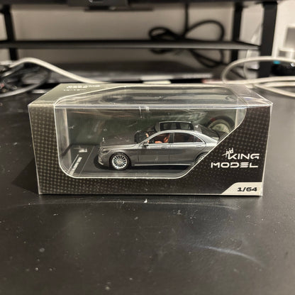 King Model 1:64 Mercedes-Benz S-Class W222 AMG S65L V12 Long Wheel Base Titanium Grey Limited 999 Pieces
