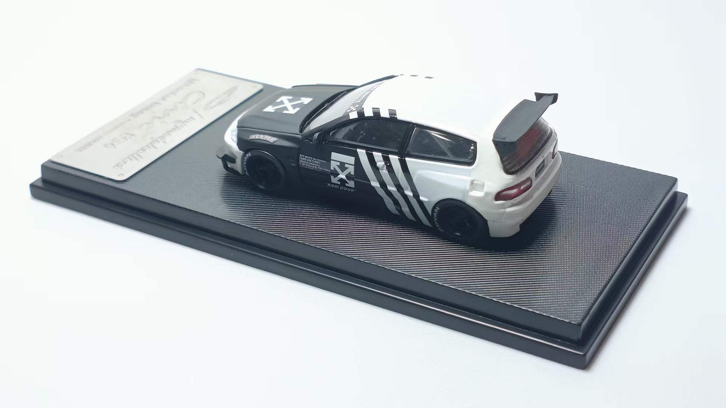 Model Collect 1:64 Honda Civic EG6 Mk5 Pandem Rocket Bunny Custom Off-White Edition