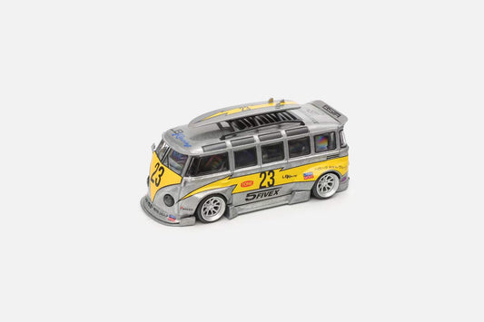 League Model 1:64 Volkswagen T1 Kombi Camper Van Wide Body Custom Concept Raw Silver Flash Limited 399 Pieces