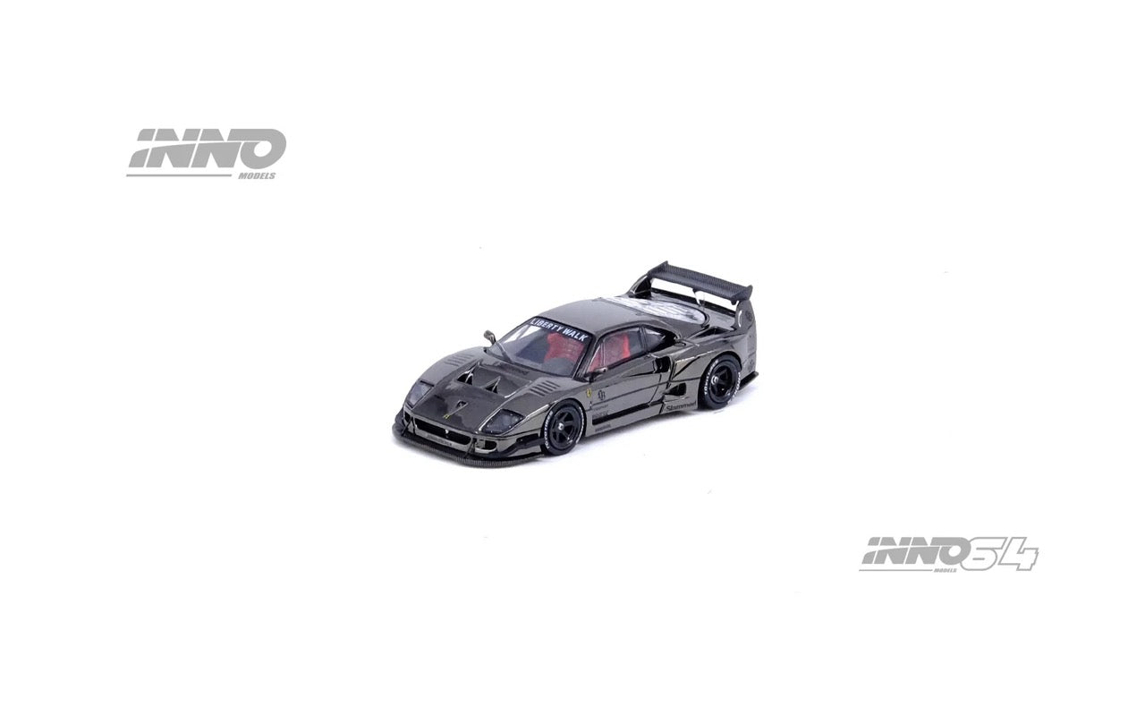 INNO64 1:64 Ferrari LBWK F40 Chrome Black (Chance of a Chase Car) (IN64-LBWKF40-CHB)