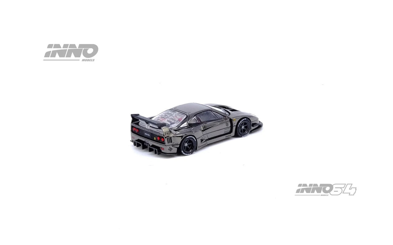 INNO64 1:64 Ferrari LBWK F40 Chrome Black (Chance of a Chase Car) (IN64-LBWKF40-CHB)