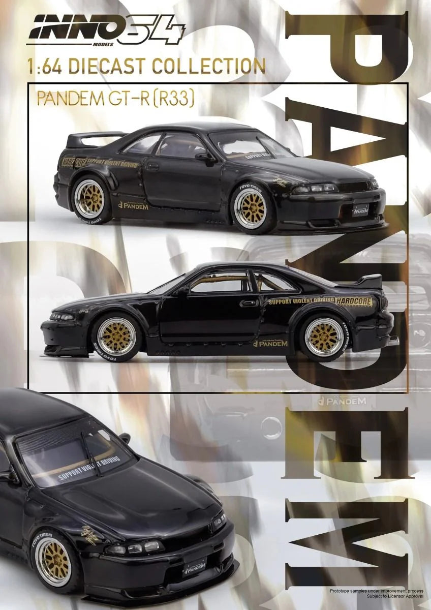 INNO64 1:64 Nissan PANDEM GT-R (BCNR33) Black (IN64-R33P-BLA)