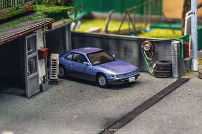 Tarmac Works J Collection 1/64 Nissan Silvia S13 Blue/Grey - GLOBAL64