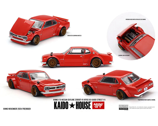 Mini GT 1:64 Nissan Skyline 2000GT-R (KPGC10) Kaido Street V1 KAIDOHOUSE (KHMG175)