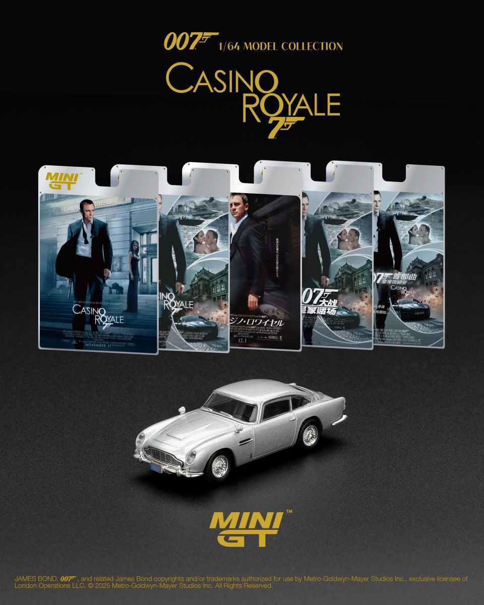 Mini GT 1:64 Aston Martin DB5 “Casino Royale” in Blister Packaging English Version (MGT00909-007E)