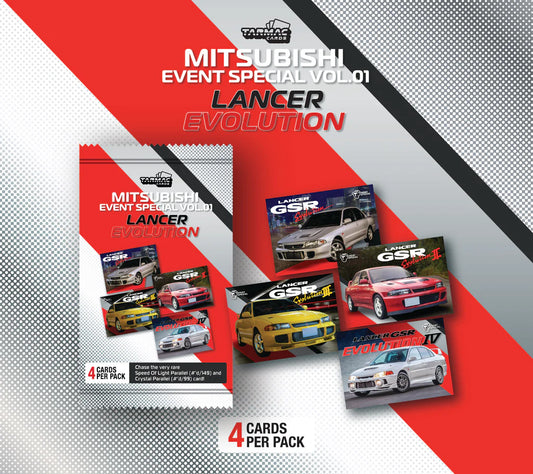 Tarmac Cards Event Special Mitsubishi Vol.01 - Lancer Evolution Pack - Single Pack (4 cards per pack, no model car included)