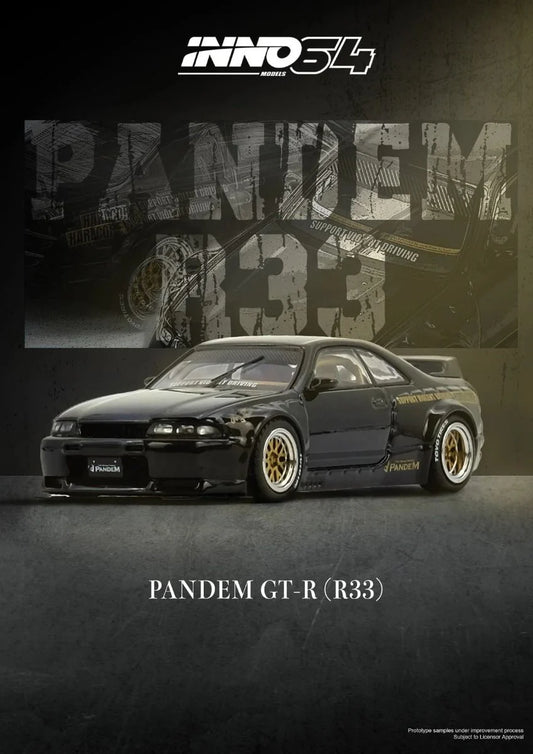 INNO64 1:64 Nissan PANDEM GT-R (BCNR33) Black (IN64-R33P-BLA)
