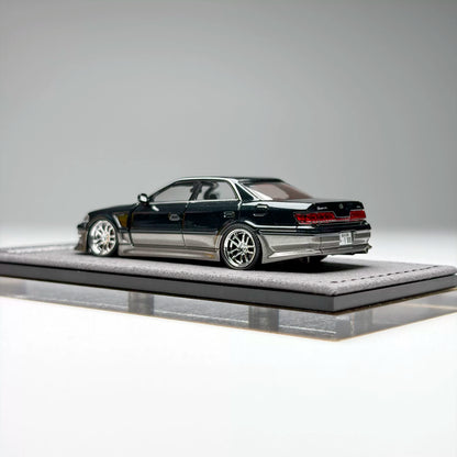 Mortal 1:64 The Ridge Mark II JZX100 Dark Green Metallic / Gun Metallic Openable Front Hood Detailed Engine in Premium Box Packaging