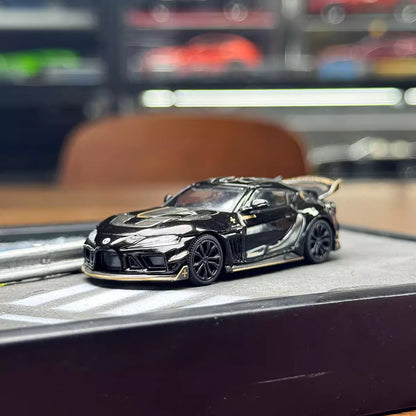 Pop Race X Enigma 1:64 Toyota GR Supra A90 MK5 Darwin PRO 66G NWB Midnight Black in Blister Packaging (PRE013)