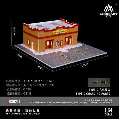 MoreArt 1:64 Los Pollos Hermanos Breaking Bad Fried Chicken Restaurant LED Light Diorama