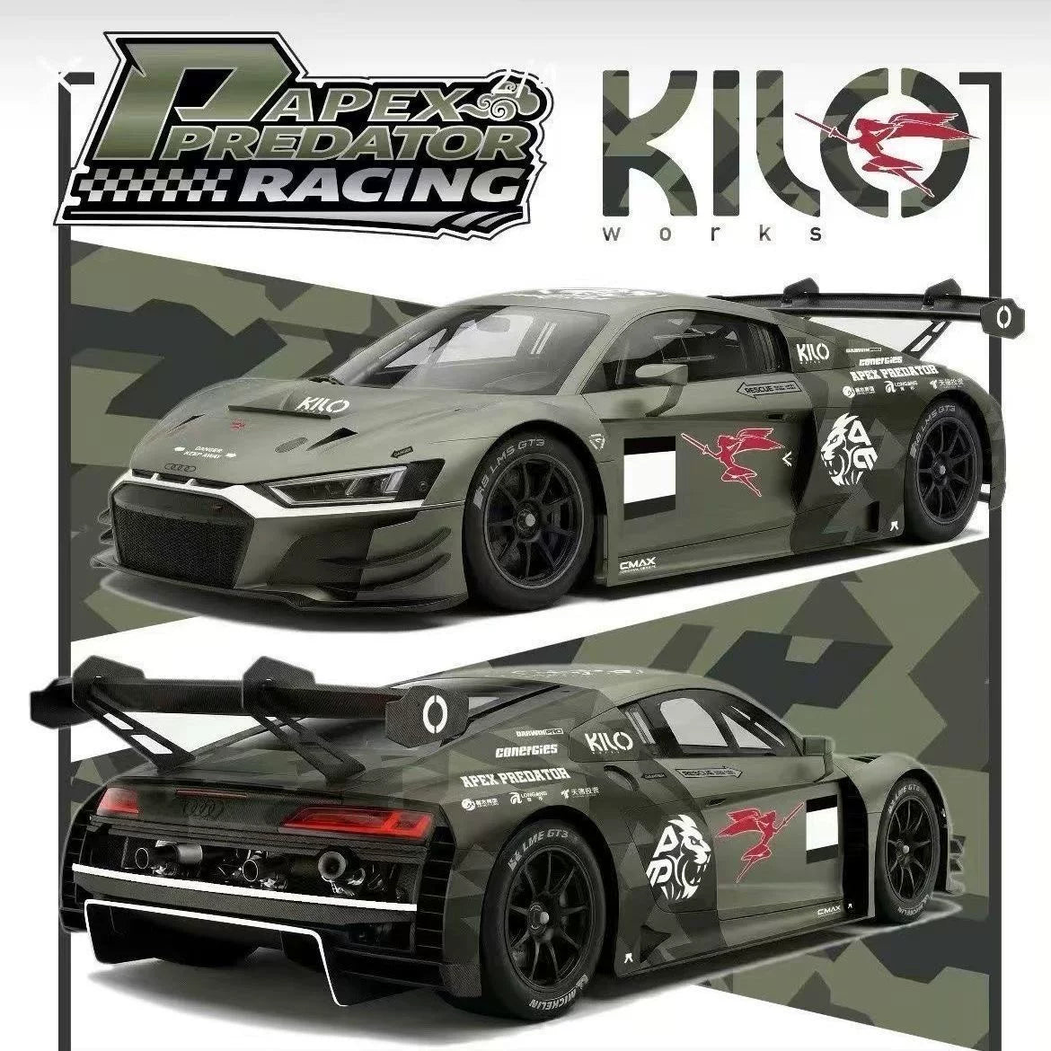Kilo Works X Darwin Pro 1:64 Audi R8 GT3 EVO II Green #16 Official Licensed - Hobby Expo China 2026 Limited Edition