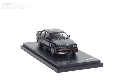 AR Box 1:64 BMW M3 MK1 E30 3 Series Sedan Black with Red Line Included Individual Numbered Collector Card BMW Official Licensed (630101001)