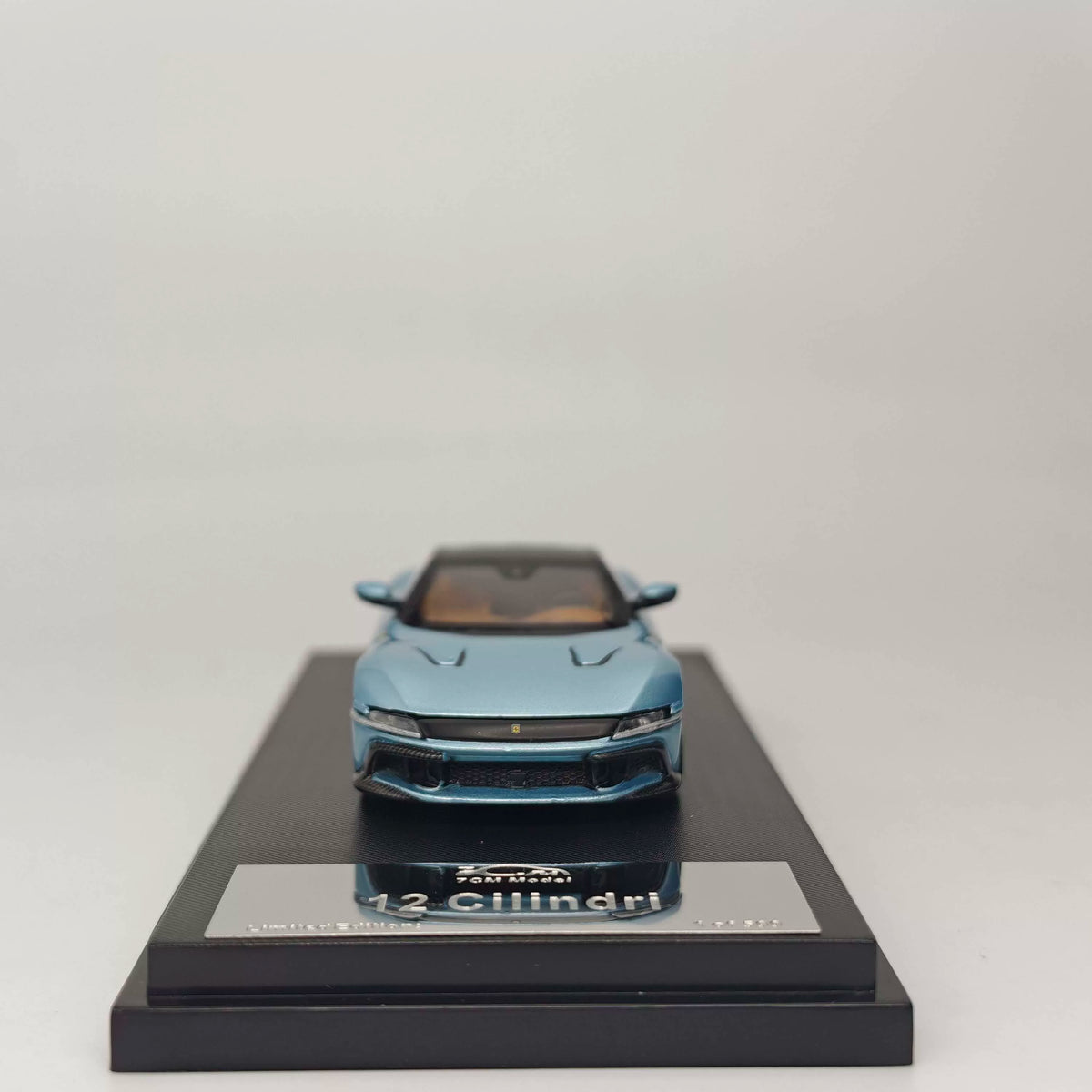 7CM Model 1:64 12Cilindri Hard Top Coupe Azzurro California Blue Openable Front Good Detailed Engine