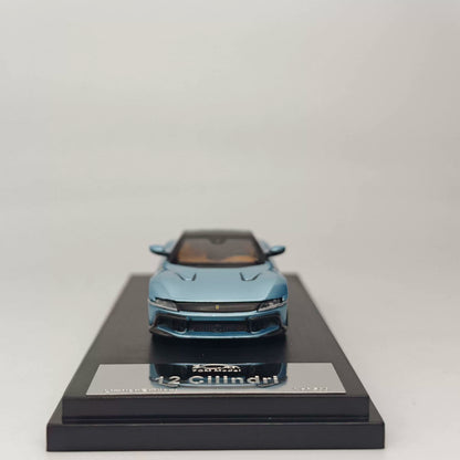 7CM Model 1:64 12Cilindri Hard Top Coupe Azzurro California Blue Openable Front Good Detailed Engine