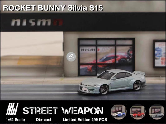 Street Weapon 1:64 Nissan Sliver S15 Rocket Bunny Cement Grey