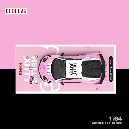 Cool.Car 1:64 Lamborghini Aventador GT EVO Hello Kitty Edition Light Pink and White