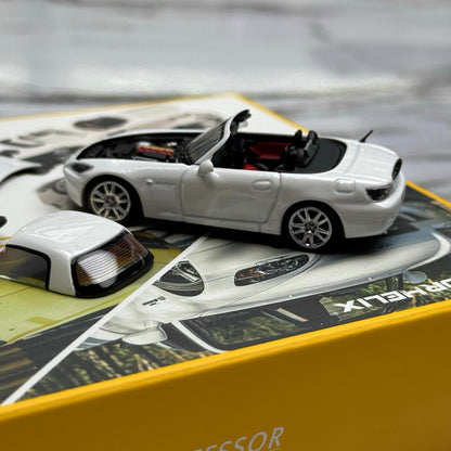 Motorhelix 1:64 Honda S2000 AP2 Official Licensed Grand Prix White Magnetic Assemble Parts Premium Packaging