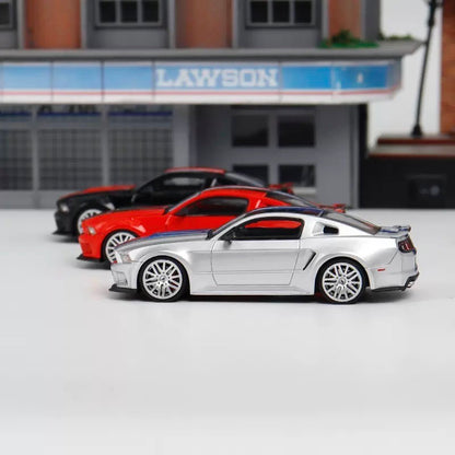 GDO X DCM 1:64 Ford Mustang GT MK5 2014 Race Red with Black Stripes
